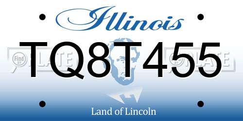 TQ8T455 Illinois License Plate
