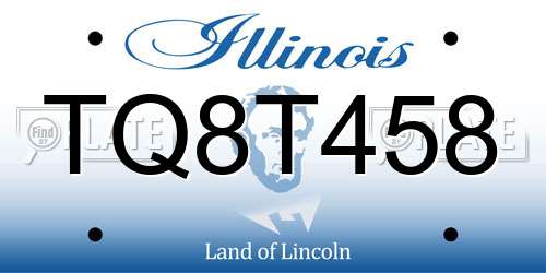 TQ8T458 Illinois License Plate