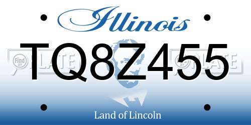 TQ8Z455 Illinois License Plate