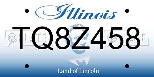 TQ8Z458 Illinois License Plate