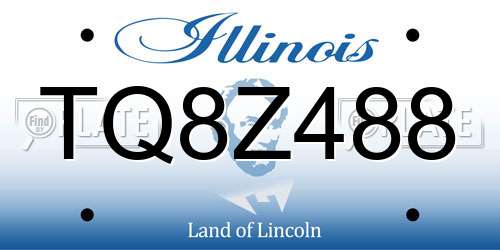 TQ8Z488 Illinois License Plate