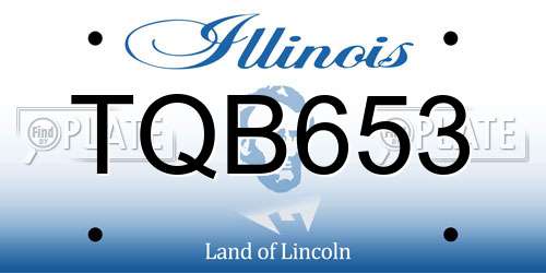 TQB653 Illinois License Plate