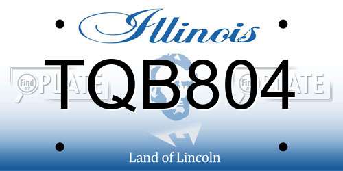 TQB804 Illinois License Plate