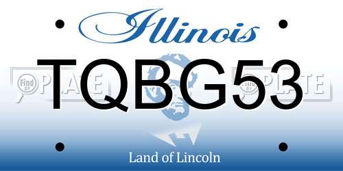 TQBG53 Illinois License Plate