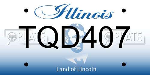 TQD407 Illinois License Plate