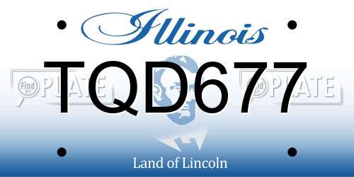 TQD677 Illinois License Plate