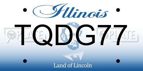 TQDG77 Illinois License Plate