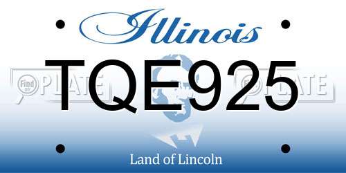 TQE925 Illinois License Plate