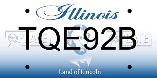 TQE92B Illinois License Plate