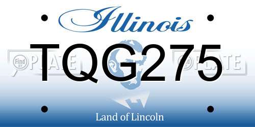 TQG275 Illinois License Plate