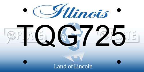 TQG725 Illinois License Plate