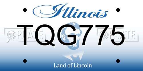 TQG775 Illinois License Plate