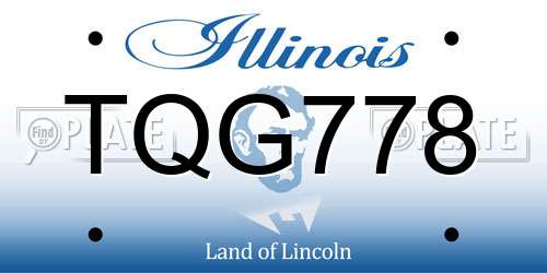 TQG778 Illinois License Plate