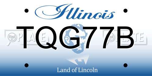 TQG77B Illinois License Plate