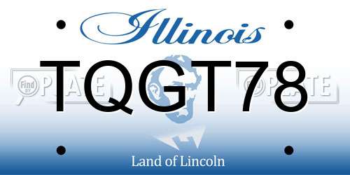 TQGT78 Illinois License Plate