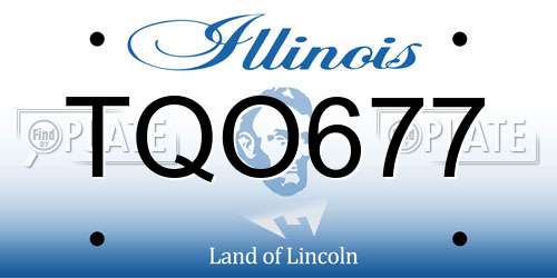 TQO677 Illinois License Plate