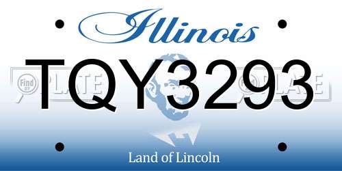 TQY3293 Illinois License Plate