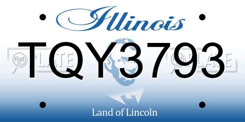 TQY3793 Illinois License Plate