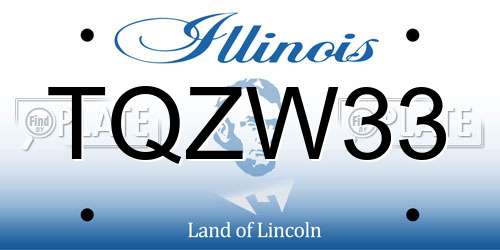 TQZW33 Illinois License Plate