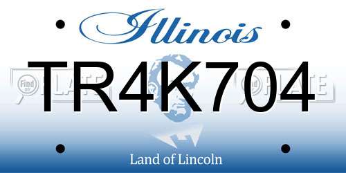 TR4K704 Illinois License Plate