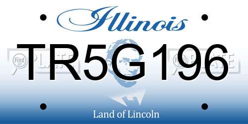 TR5G196 Illinois License Plate