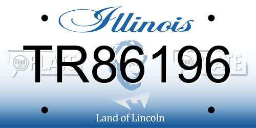 TR86196 Illinois License Plate