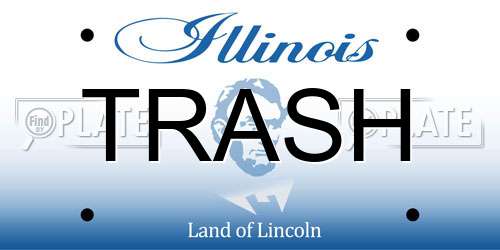 TRASH Illinois License Plate