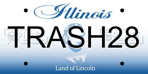 TRASH28 Illinois License Plate