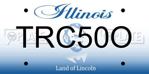TRC50O Illinois License Plate