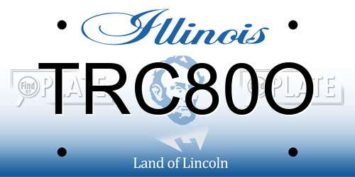 TRC80O Illinois License Plate
