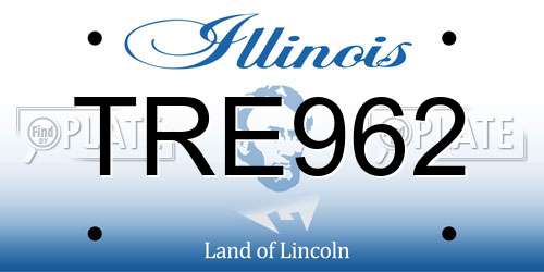 TRE962 Illinois License Plate