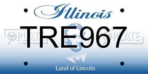 TRE967 Illinois License Plate