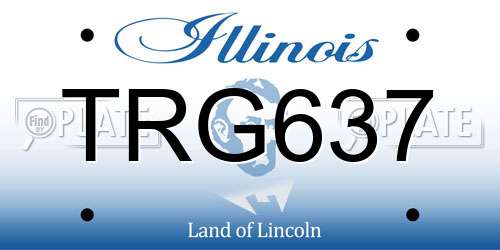 TRG637 Illinois License Plate