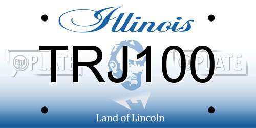 TRJ100 Illinois License Plate