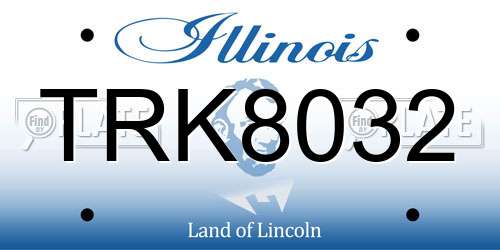 TRK8032 Illinois License Plate