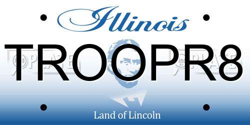 TROOPR8 Illinois License Plate