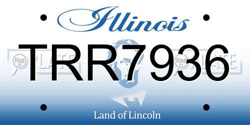 TRR7936 Illinois License Plate