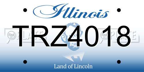 TRZ4018 Illinois License Plate