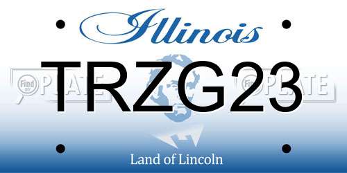 TRZG23 Illinois License Plate