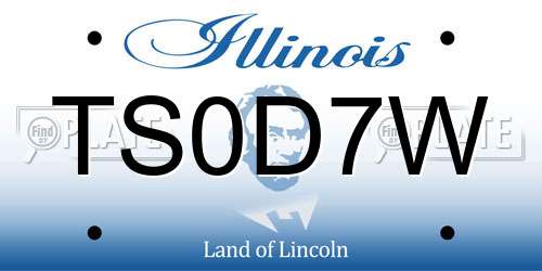 TS0D7W Illinois License Plate