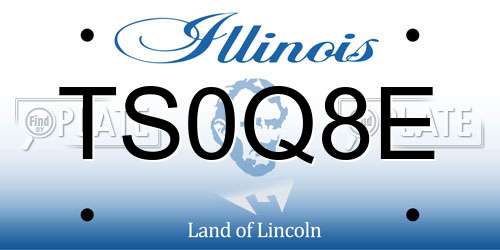 TS0Q8E Illinois License Plate