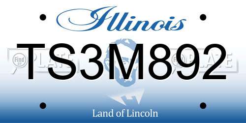 TS3M892 Illinois License Plate