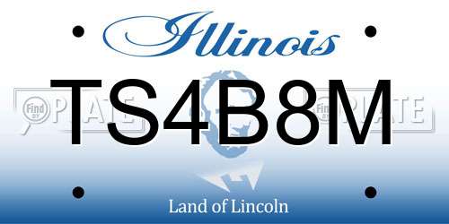 TS4B8M Illinois License Plate