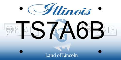 TS7A6B Illinois License Plate