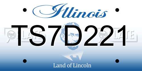TS7D221 Illinois License Plate