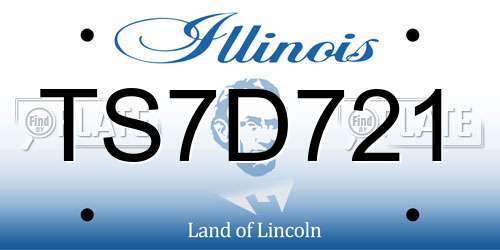 TS7D721 Illinois License Plate