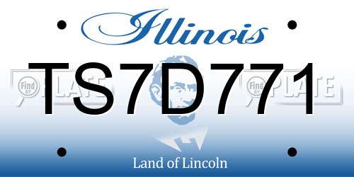 TS7D771 Illinois License Plate