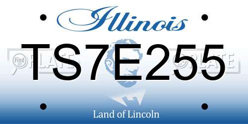 TS7E255 Illinois License Plate