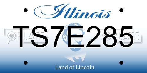 TS7E285 Illinois License Plate