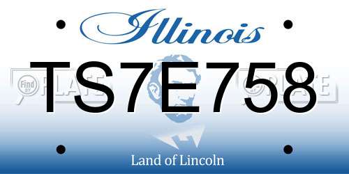 TS7E758 Illinois License Plate